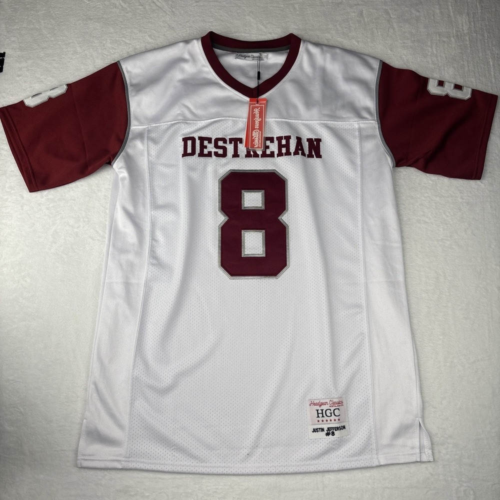 Justin Jefferson #8 Headgear Classics Destrehan High School Jersey Size 2XL